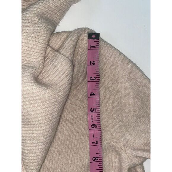 LOFT Sweater Womens Medium Pink Wool Blend Knit Cowl Neck Button Detail Cuff - Picture 12 of 15